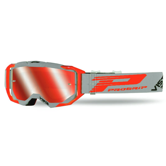 MASCHERA PRO GRIP VISTA - GRIGIO E ROSSO LENTE ROSSA A SPECCHIO