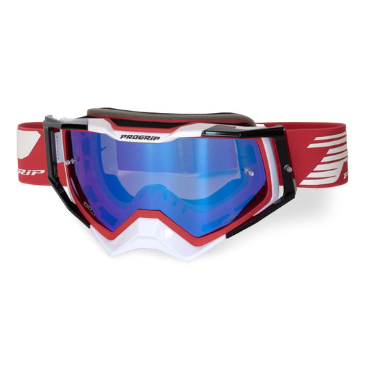 MASCHERA PRO GRIP RAPID - ROSSO BIANCO NERO LENTE BLU A SPECCHIO