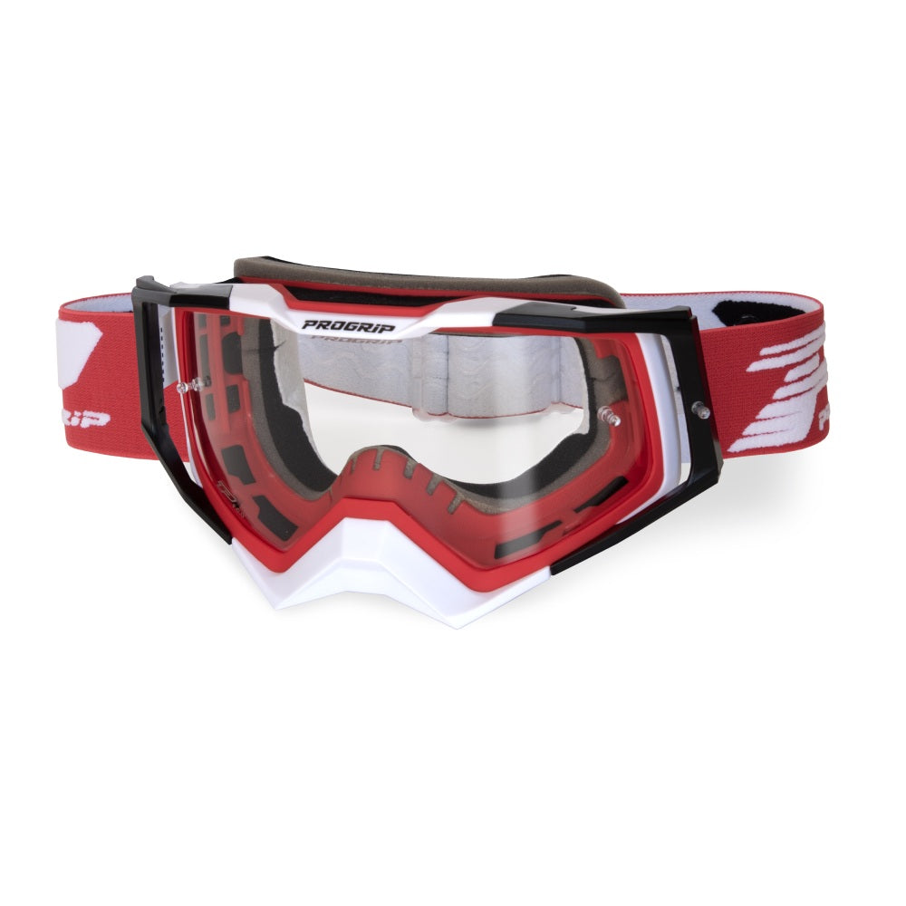 MASCHERA PRO GRIP RAPID - ROSSO BIANCO NERO LENTE TRASPARENTE