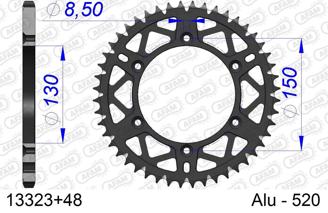 Corona in ergal autopulente AFAM YAMAHA WR 426 F 2001-2002 48 Denti