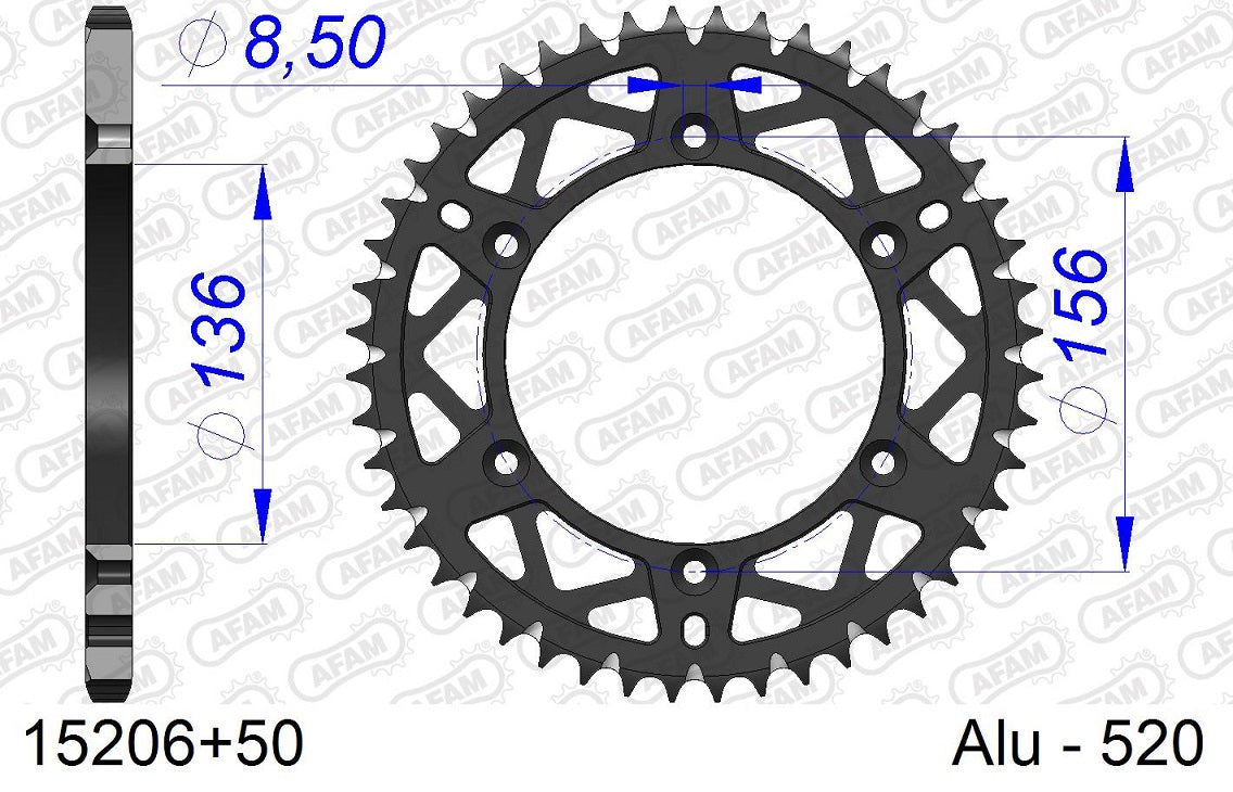 Corona in ergal autopulente AFAM SUZUKI DR 350 1990-1995 50 Denti